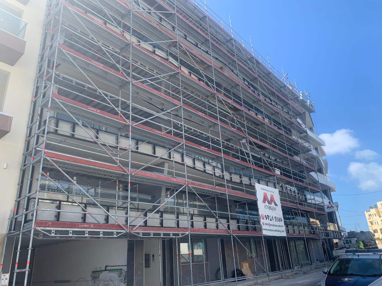 Xemxija – Cladding scaffolding access